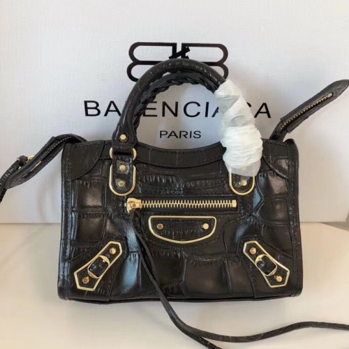 Balenciaga Mini Classic Krokoledertasche B300296 Schwarz
