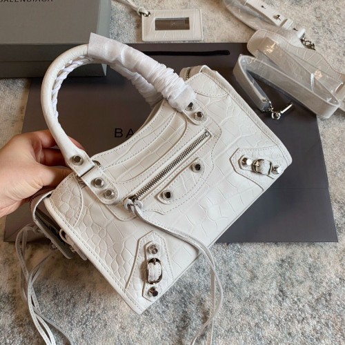 Balenciaga Classic Krokoledertasche B300296 weiß