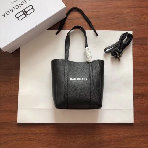 Balenciaga Original Leder Mini Shopper Tasche 6696 Schwarz