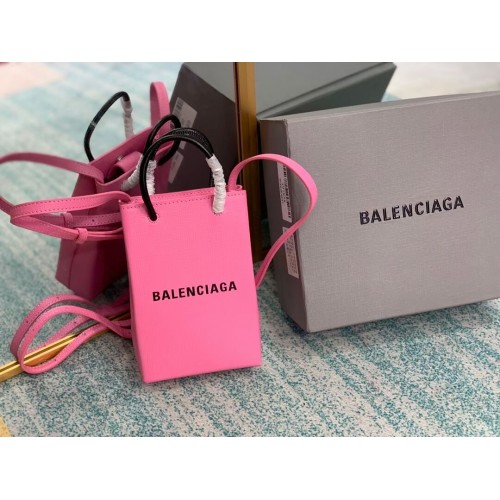 Balenciaga Original Leather Mini Shopper Bag B152865 pink&schwarz
