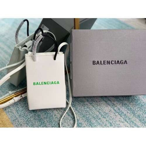 Balenciaga Original Leather Mini Shopper Bag B152865 weiß&grün