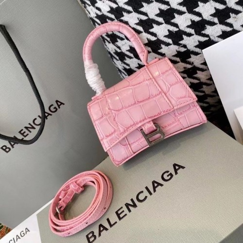 Balenciaga DAMEN HOURGLASS MINI TOP GRIFF TASCHE M8000 ROSA