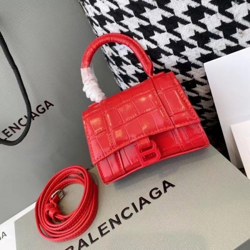 Balenciaga DAMEN HOURGLASS MINI TOP HANDLE BAG M8000 ROT