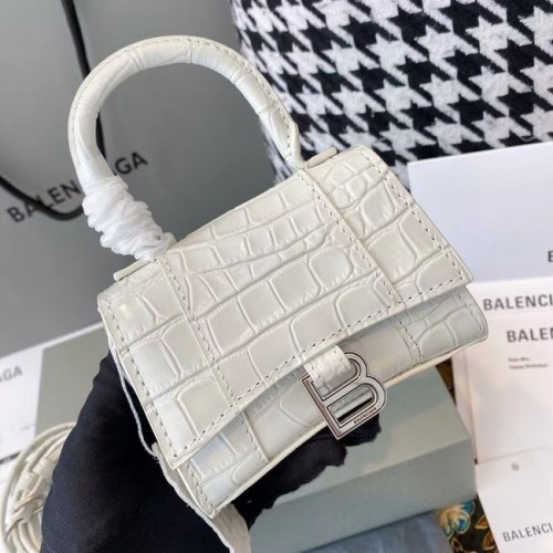Balenciaga DAMEN HOURGLASS MINI TOP HANDLE BAG M8000 WEISS