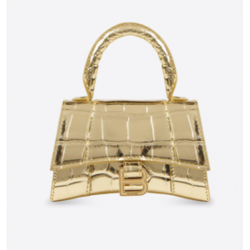 Balenciaga DAMEN HOURGLASS MINI TOP GRIFF TASCHE M8000 gold