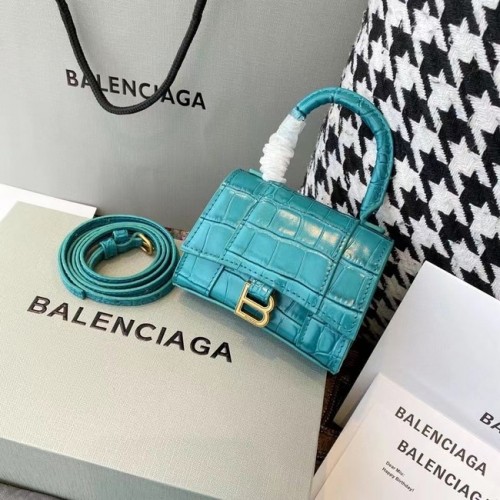 Balenciaga DAMEN HOURGLASS MINI TOP HANDLE BAG M8000 hellblau