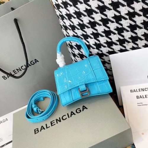 Balenciaga DAMEN HOURGLASS MINI TOP HANDLE BAG M8000 himmelblau