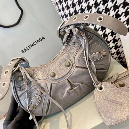 Balenciaga LE CAGOLE MITTLERE SCHULTERTASCHE FÜR DAMEN IN GRAU 27541