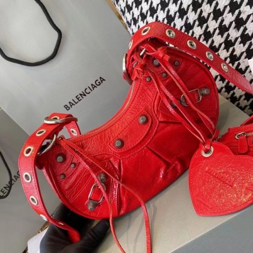 Balenciaga LE CAGOLE MITTLERE SCHULTERTASCHE FÜR DAMEN IN ROT 27541