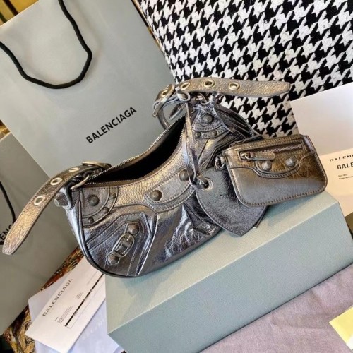 Balenciaga DAMEN LE CAGOLE MITTLERE SCHULTERTASCHE IN Silber 27541