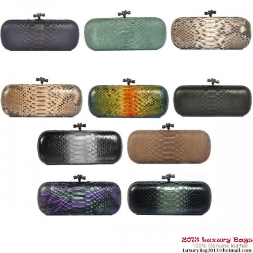 Bottega Veneta 8651L Knoten-Clutches aus Pythonleder