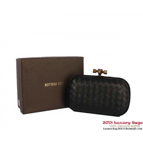 Bottega Veneta Intrecciato Seide Stretch Knot Clutches BV8615 Schwarz