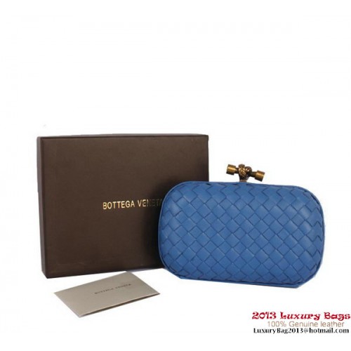 Bottega Veneta Intrecciato Seide Stretch Knot Clutches BV8615 Blau