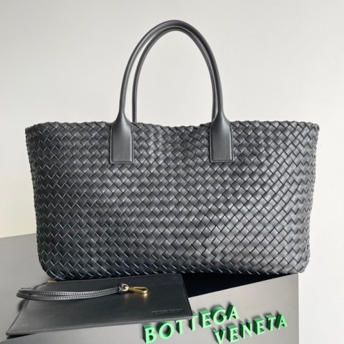 Bottega Veneta Große Tragetasche aus Intreccio-Leder 608811 schwarz