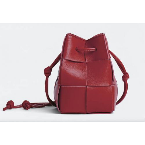 Bottega Veneta Mini Umhängetasche aus Intreccio-Leder 680217 rot