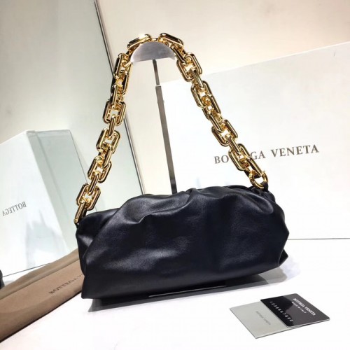 Bottega Veneta Nappa Lammleder weiche Umhängetasche 620230 schwarz