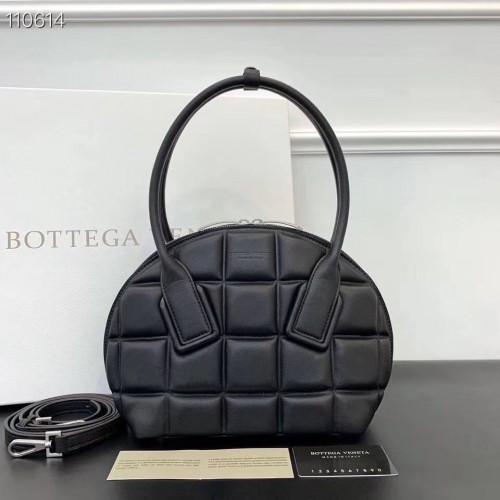 Bottega Veneta Original gewebte quadratische Shell-Tasche aus Leder BV67130 Schwarz