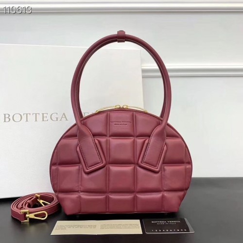 Bottega Veneta Original Square Shell Bag aus geflochtenem Leder BV67130 Wein