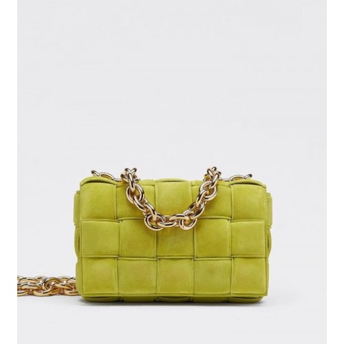 Bottega Veneta GEPOLSTERTE KASSETTE Samttasche 591971 Zitrone