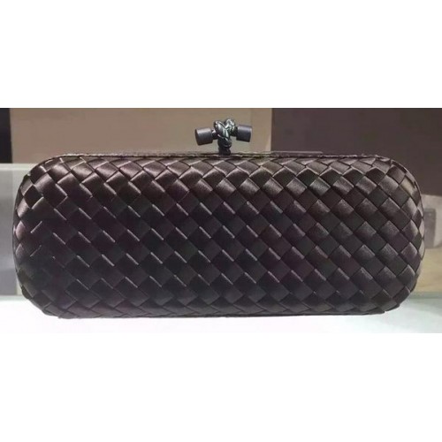 Bottega Veneta STRETCH Knot Schaffell-Leder-Clutch BV8651 Braun