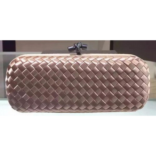 Bottega Veneta STRETCH Knot Schaffell-Leder-Clutch BV8651 Hellgold