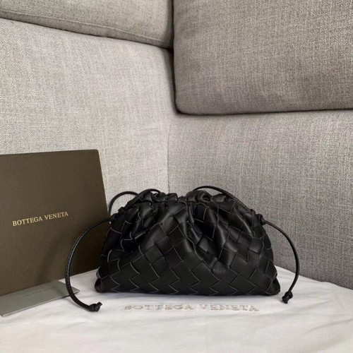 Bottega Veneta Schaffell Weberei Original Leder BV3693 Schwarz