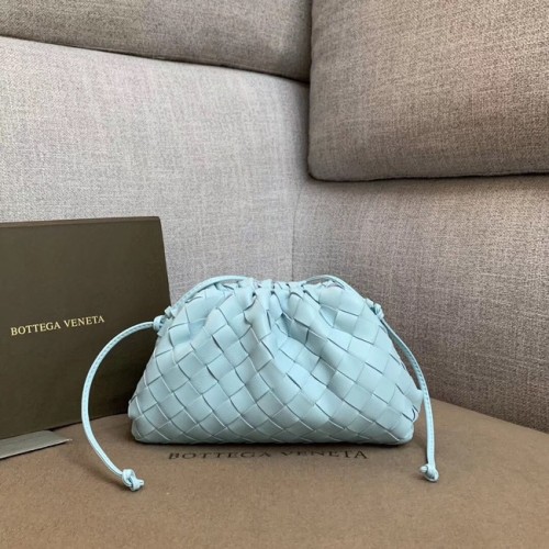 Bottega Veneta Schaffell Weberei Original Leder BV3693 Himmelblau
