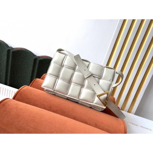 Bottega Veneta Lammfell-Weberei Original Leder BV3996 Weiß