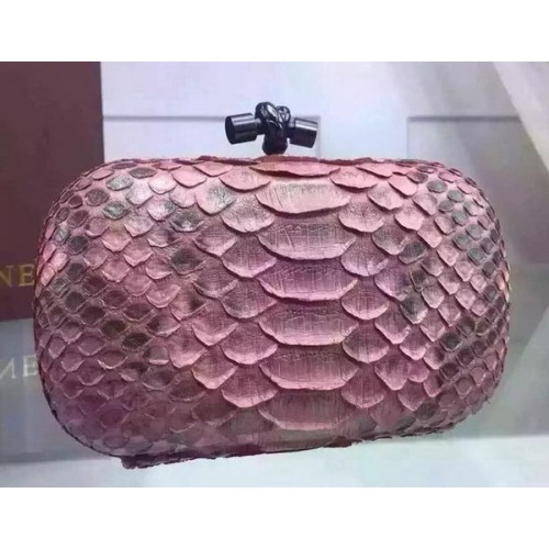 Bottega Veneta Clutch aus Schlangenleder mit Knoten BV8653 Rosa