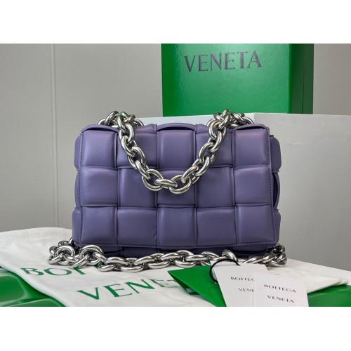 Bottega Veneta THE CHAIN CASSETTE Expresslieferung 631421 lila Hardware Silber-Finish
