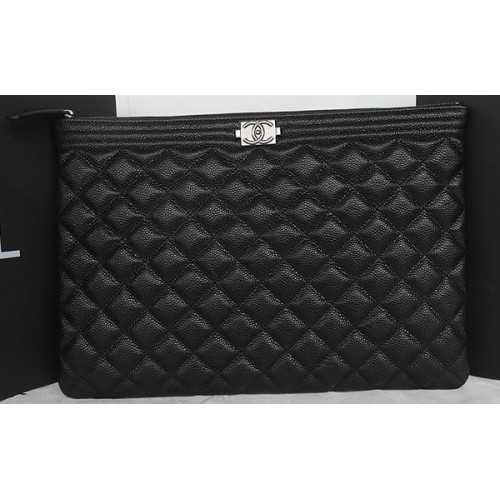 Junge Chanel Cannage Muster Kupplung A69254 Schwarz