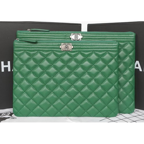 Junge Chanel Cannage Pattern Clutch A69254 Grün