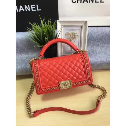 Junge Chanel Flap Bag Original Kalbsleder A67086B Rot