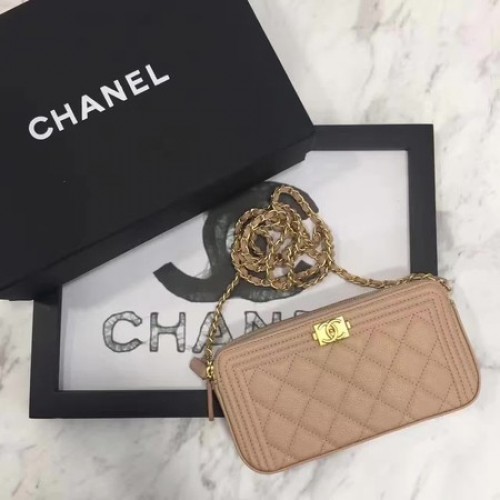Junge Chanel Flap Bag Original Cannage Muster CHA3369 Apricot
