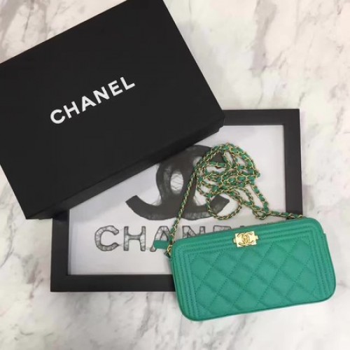 Junge Chanel Flap Bag Original Cannage Muster CHA3369 Grün