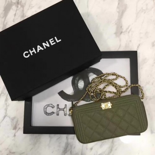 Junge Chanel Flap Bag Original Cannage Muster CHA3369 Khaki