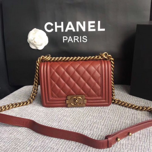 Junge Chanel Flap Bag Original Leder A67086 Rot