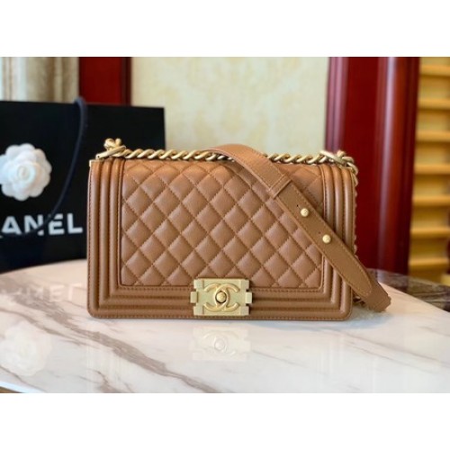Junge Chanel Flap Bag Original Leder A67086 braun