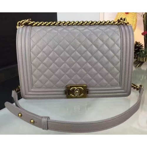 Junge Chanel Flap Bags Original Grey Cannage Muster A67088 Gold