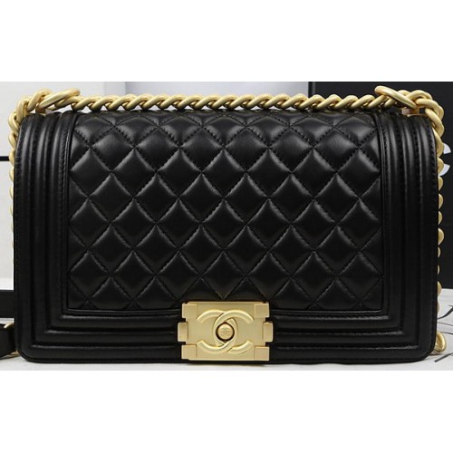 Boy Chanel Flap Bags Original Schafsleder A67025 Schwarz