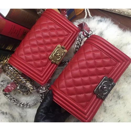 Junge Chanel Flap Umhängetasche Cannage Muster A67085 Rot