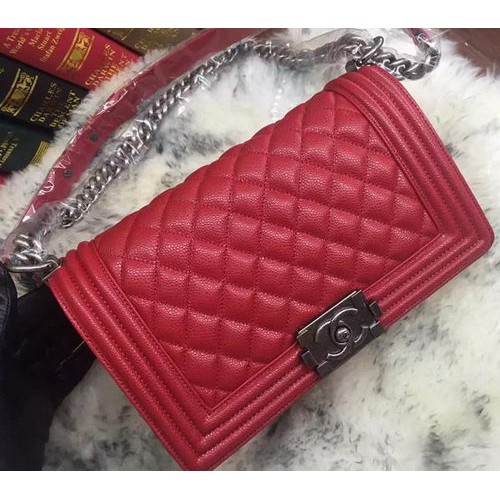 Junge Chanel Flap Umhängetasche Cannage Muster A67086 Rot