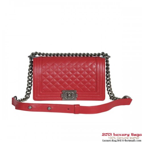 Boy Chanel Flap Umhängetasche Classic Cannage Patterns A30172 Rot