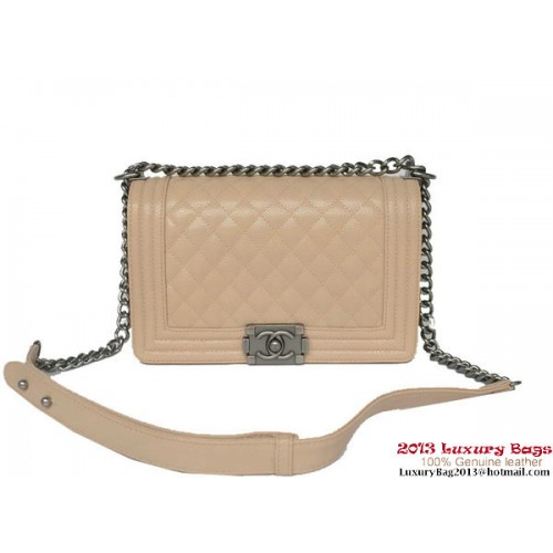 Boy Chanel Flap Umhängetasche Classic Cannage Patterns A67086 Apricot