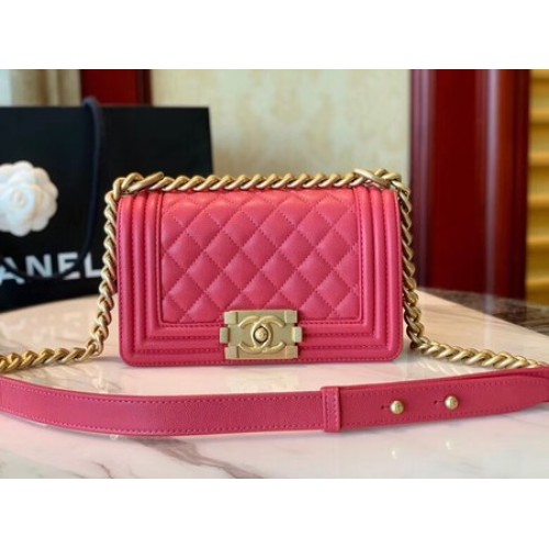 Boy Chanel Flap Umhängetasche Leder A67085 rose