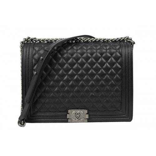 Junge Chanel Flap Umhängetasche Original Cannage Muster A67087 Schwarz