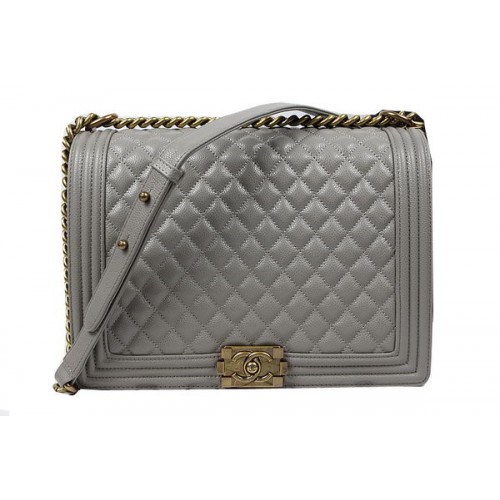 Junge Chanel Flap Umhängetasche Original Cannage Muster A67087 Grau