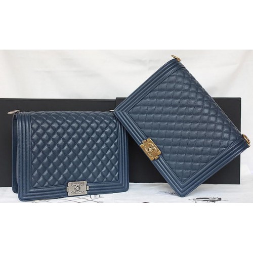 Boy Chanel Flap Umhängetasche Original Cannage Muster A67087 Royal