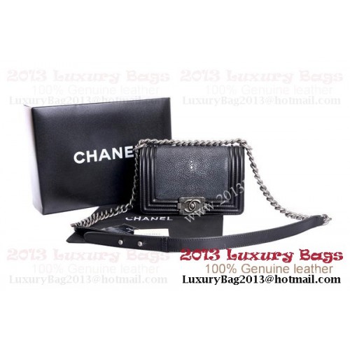 Boy Chanel Flap Umhängetasche Original Pearl Leather A37006 Black&White