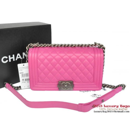 Boy Chanel Flap Umhängetasche Original Schafsleder A67086 Rose